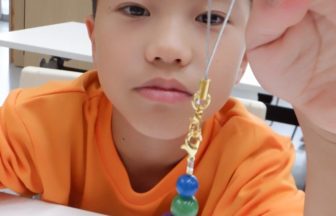 キーホルダー作りを完成された利用者様